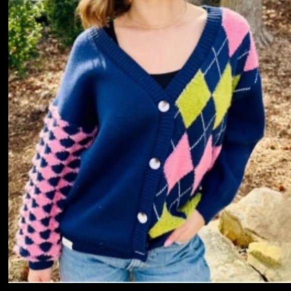 Plaid Cardigan Diamond Cardigan Simply Southern Oversized XL NWT - Picture 13 of 16